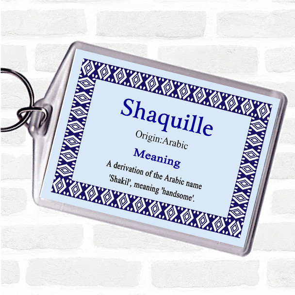 Shaquille Name Meaning Keyring Blue