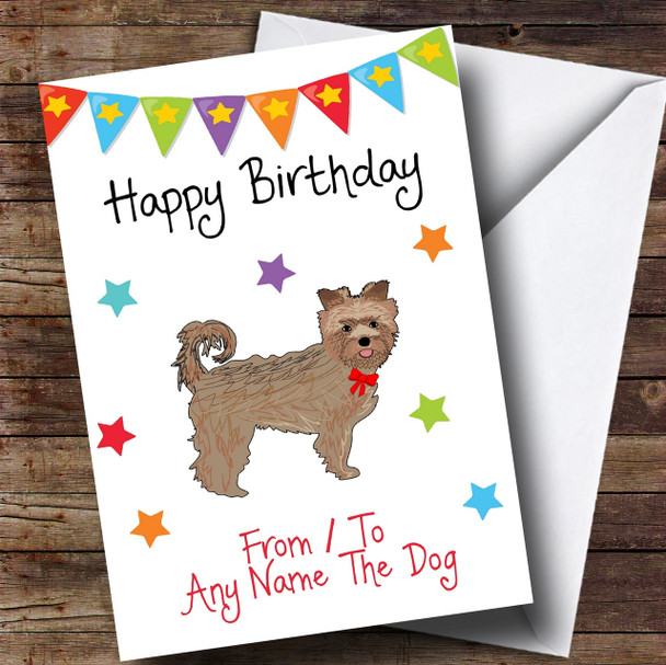 To From Pet Dog Yorkshire Terrier Dog Customised Birthday Card