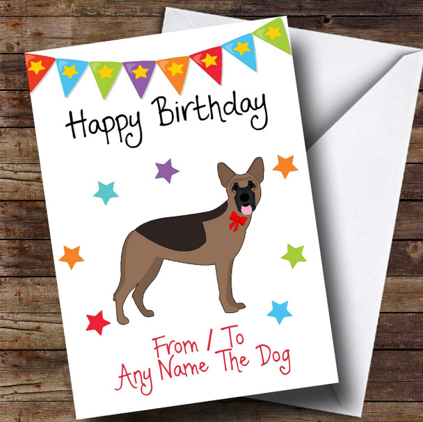 To From Pet Dog German Shepherd Customised Birthday Card