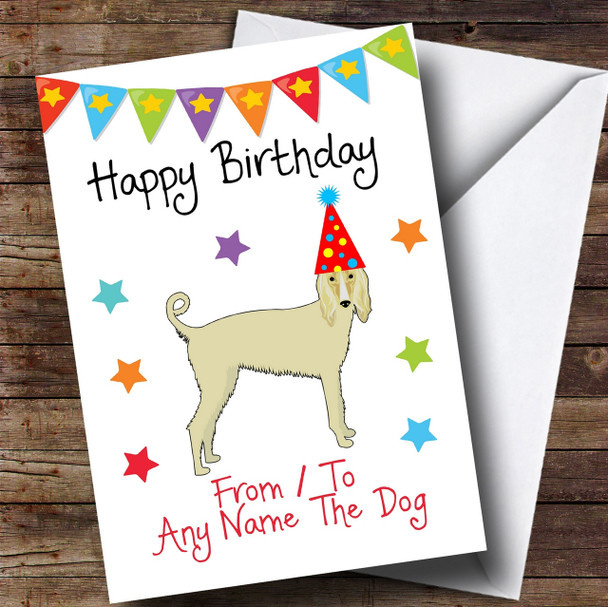 To From Pet Dog Afghan Hound Customised Birthday Card