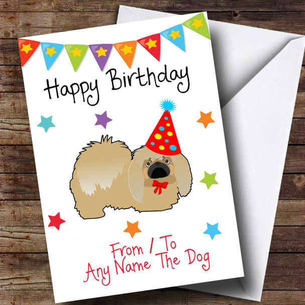 To From Pet Dog Pekingese Customised Birthday Card