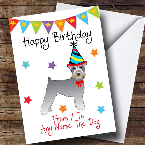 To From Pet Dog Schnauzer Customised Birthday Card