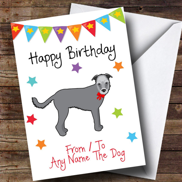 To From Pet Dog Wolfhound Customised Birthday Card