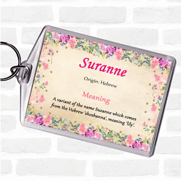 Suranne Name Meaning Keyring Floral