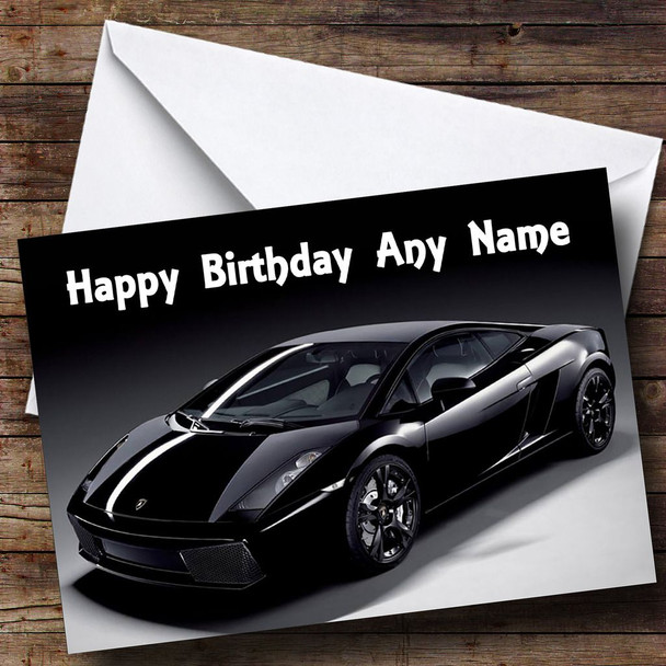 Black Lamborghini Gallardo Customised Birthday Card