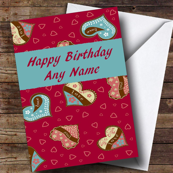 Love Hearts Romantic Customised Birthday Card Love Hearts Romantic Customised Birthday Card