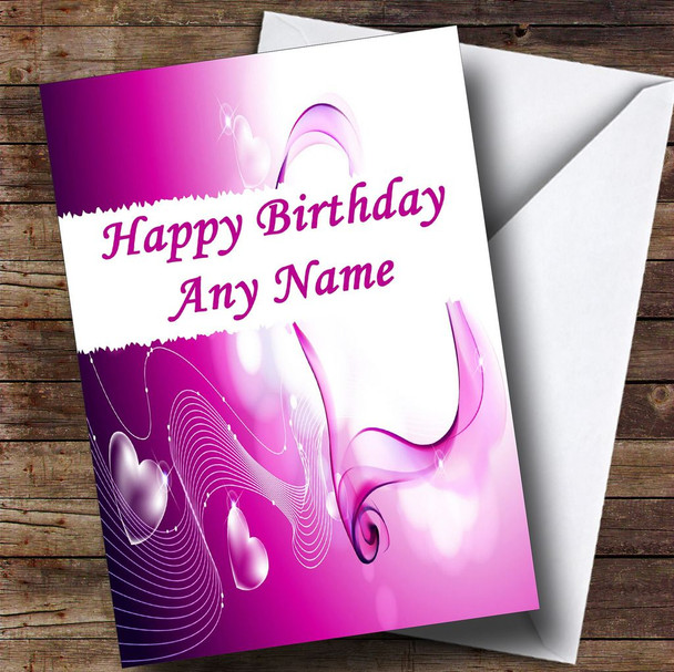 Purple Love Romantic Customised Birthday Card