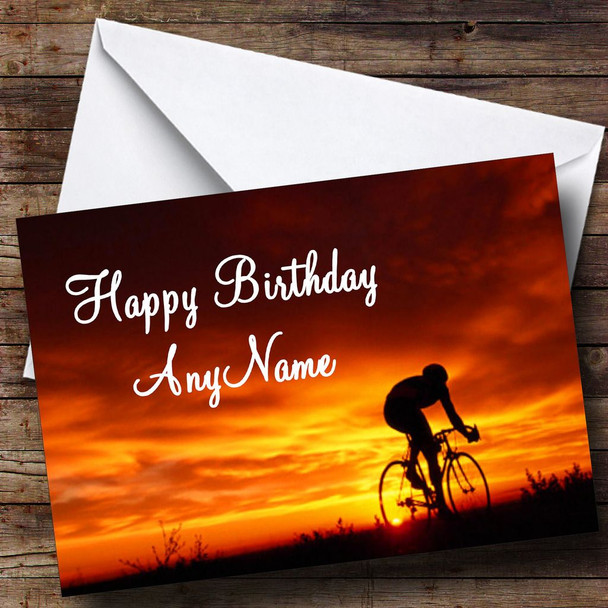 Cycling Bike Customised Birthday Card