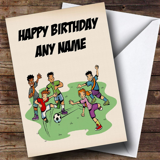 Kids Football Customised Birthday Card