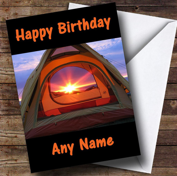 Tent Camping Customised Birthday Card