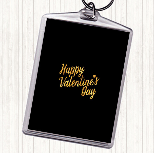 Black Gold Valentines Quote Keyring