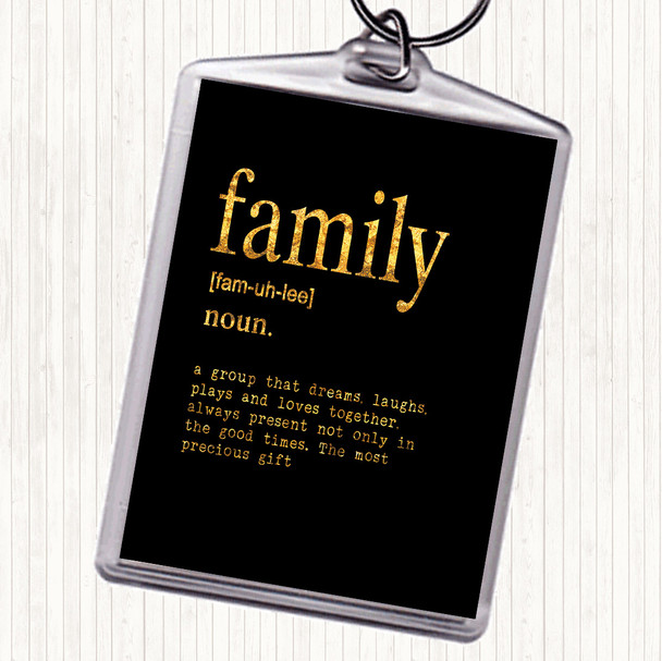 Black Gold Word Definition Family Quote Keyring