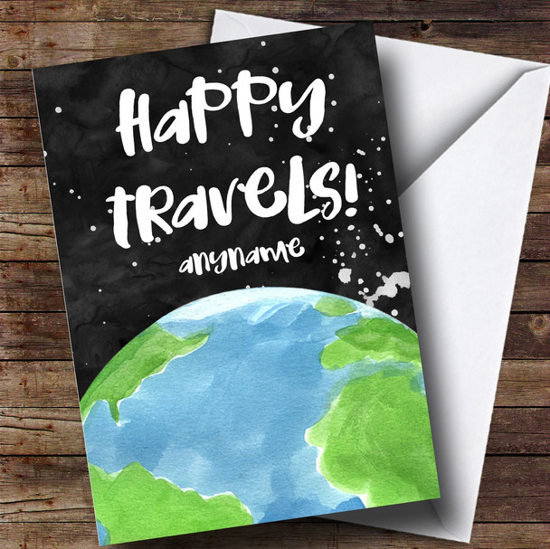 Customised Happy Travels World Bon Voyage Travel Card