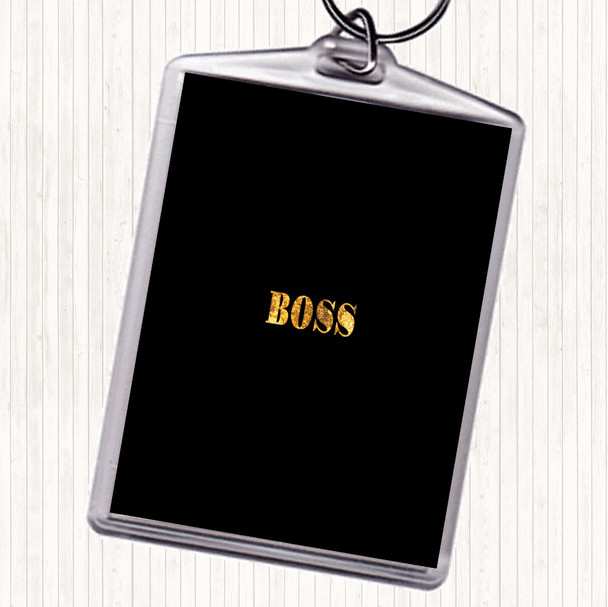 Black Gold Boss Small Quote Keyring