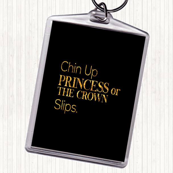 Black Gold Chin Up Quote Keyring