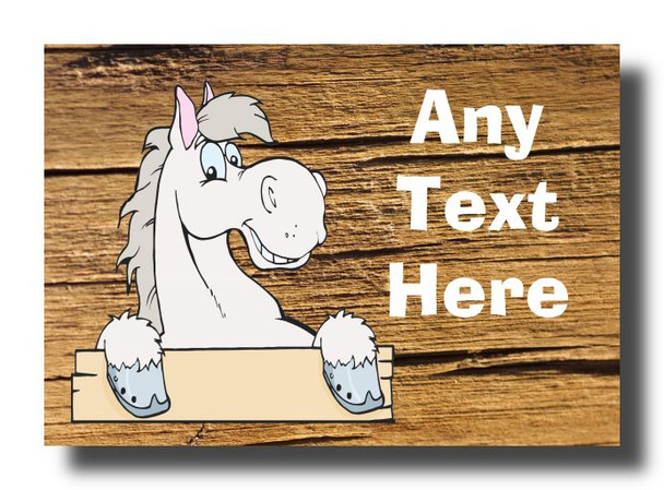 Grey Horse Cracked Magnet