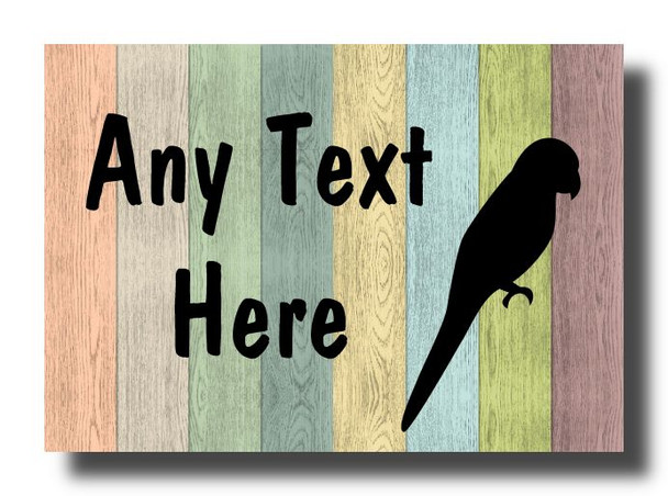 Pastel Wood Parrot Magnet