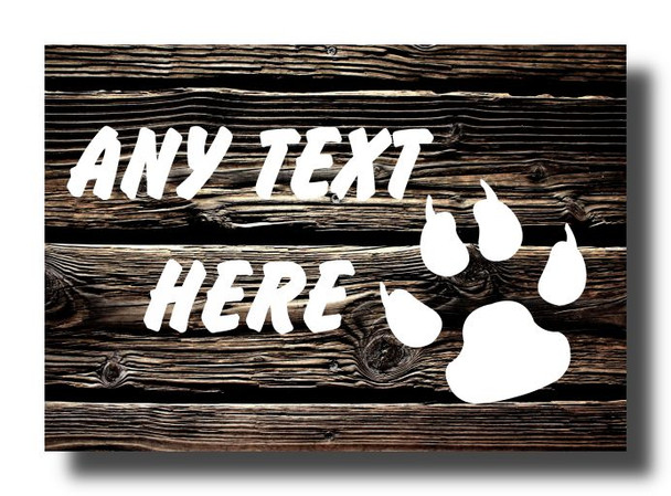 Dark Wood Paw print Magnet