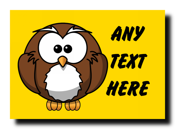 Owl Cartoon Jumbo Magnet