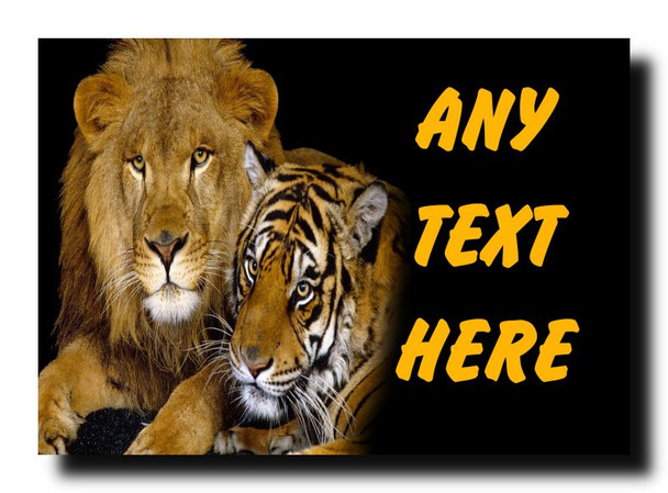 Lion And Tiger Jumbo Magnet