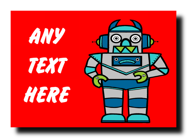 Red Robot Jumbo Magnet