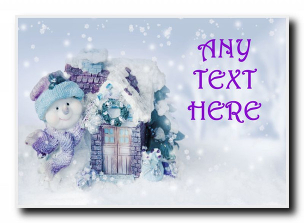 Cute Snowman And Flakes Christmas Jumbo Magnet