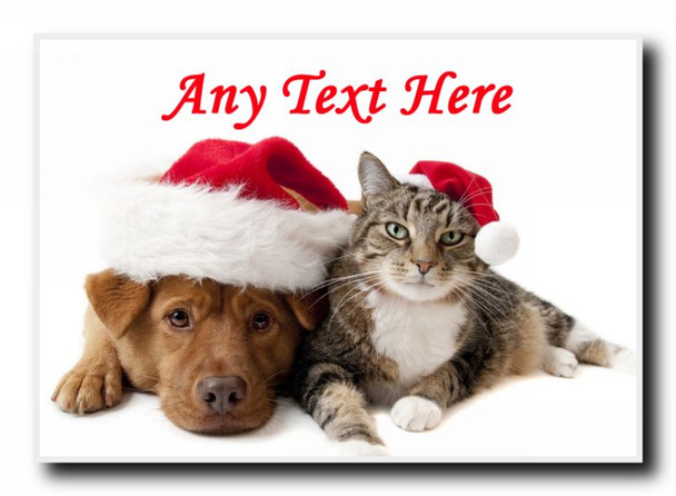 Cat And Dog Christmas Jumbo Magnet