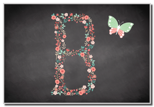 Chalk Letter Initial B Magnet