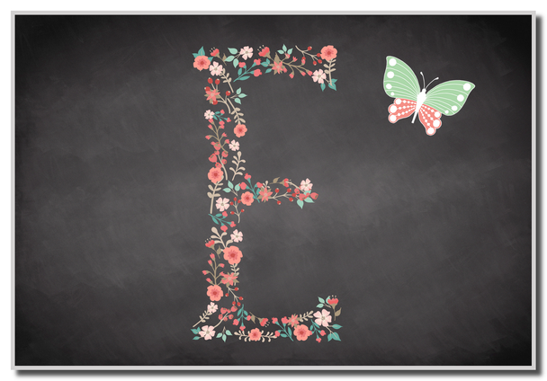 Chalk Letter Initial E Magnet