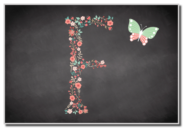 Chalk Letter Initial F Magnet