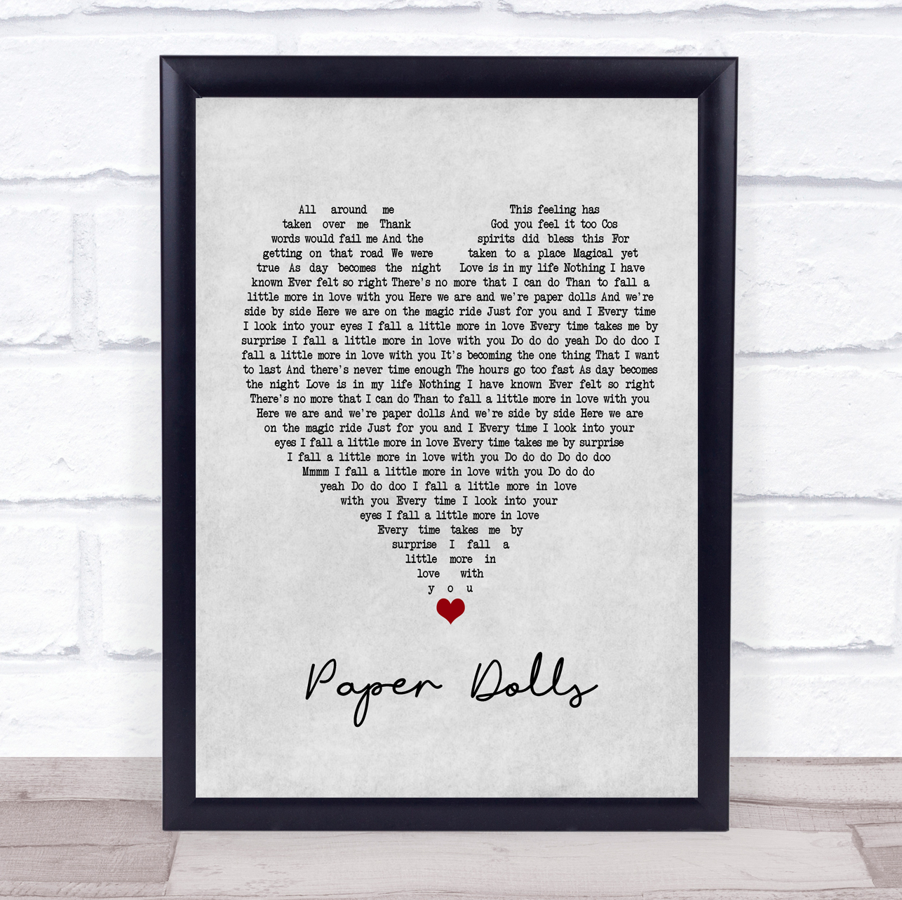 Kylie Minogue Paper Dolls Grey Heart Music Gift Poster Print