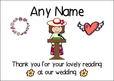 Thank You For Doing A Reading At Our Wedding Woman Personalised