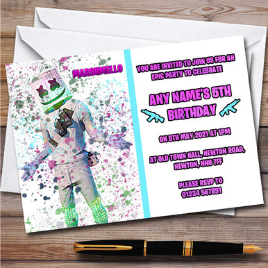 Splatter Art Gaming Fortnite Marshmello Children's Birthday Party ...