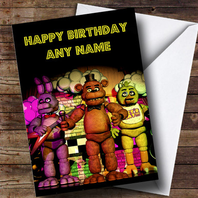 Customised Five Nights At Freddy's Fnaf Party Children's Birthday Card ...