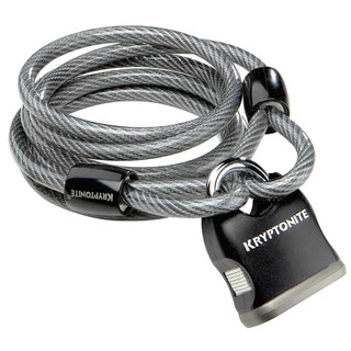 Kryptonite KryptoFlex 818 Cable Lock with Padlock, 8mm, 185cm, Black