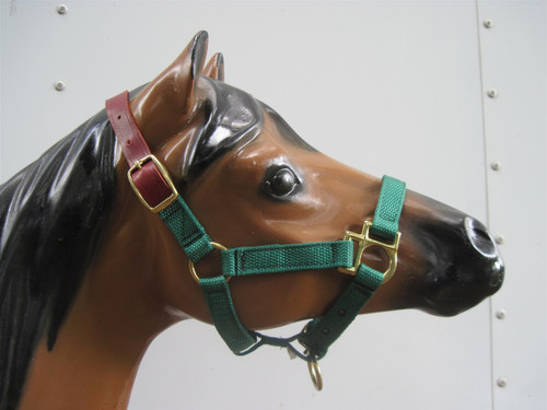 #232  Nylon Breakaway Halter with Leather Crown Strap