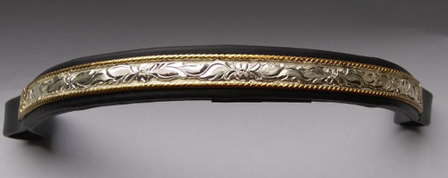 #GSBB4    Silver Browband with Gold  Edge