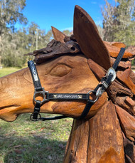 Biothane Performance Halter- Black/Silver with Gold Trim