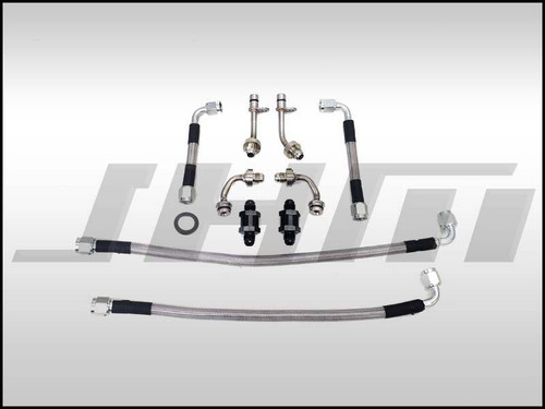 JHM Stainless Braided Turbo Oil Line and Strainer/Screen Relocation Kit (JHM-Serviceable) for TSB-2044640 - JHM-079115175G-TSB-2044640