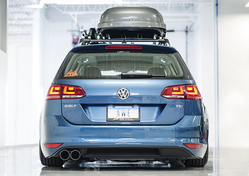 AWE Touring Edition Exhaust for VW MK7 Golf SportWagen - Chrome Silver Tips (90mm) - 3015-22048