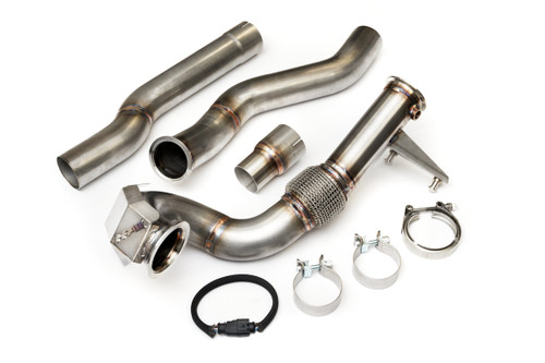 HPA Street Downpipe Without Ceramic Coating With Cat for MQB (AWD) 1.8T & 2.0T - HVA-253-STREET-NC