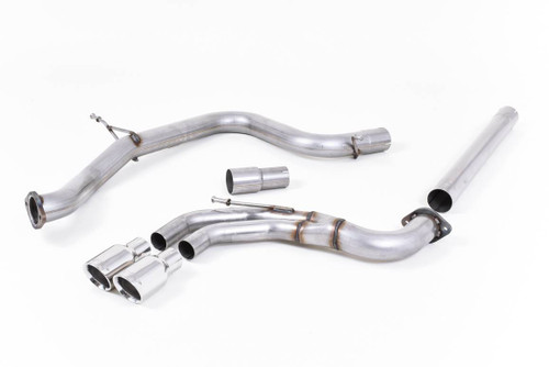 Milltek Cat Back Exhaust Polished Tips Dual 100mm GT100 - SSXVW225