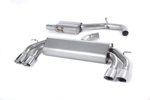 Milltek Cat Back Exhaust - Resonated - Quad Oval Polished Tips - SSXAU526