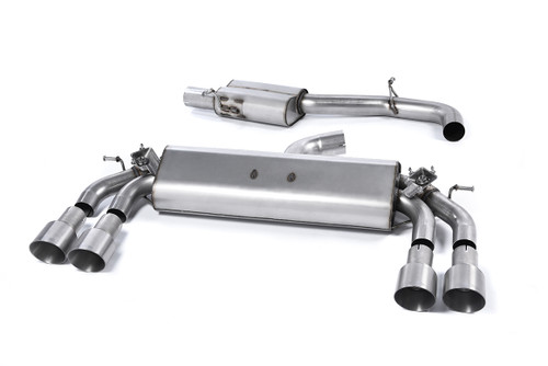 Milltek Cat Back Exhaust - Resonated - Quad Round Titanium Tips - SSXAU422