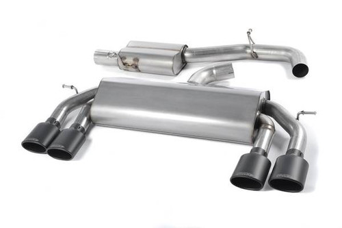 Milltek Cat Back Exhaust - Resonated - Cerakote Black Oval Tips - SSXVW309