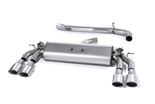 Milltek Cat Back Exhaust - Non Resonated - Quad Oval Polished Tips 104x80mm Oval - SSXAU413
