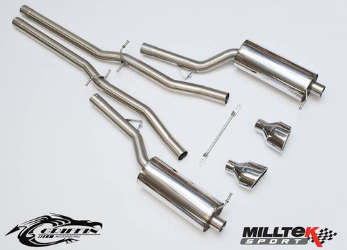 Milltek Cat Back Exhaust - Non Resonated 150 X 95mm Polished Oval - SSXAU355