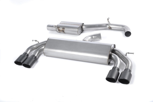 Milltek Cat Back Exhaust - Resonated - Cerakote Black Tips - SSXAU525