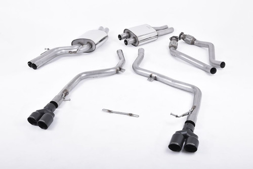 Milltek Cat Back Exhaust Quad Cerakote Black Tips - SSXAU557