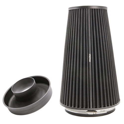 Ramair Pleated Universal XL Cone Air Filter Intake with Velocity Stack 83mm (3.25inch) OD | PR-CC-196-VS-83-BK